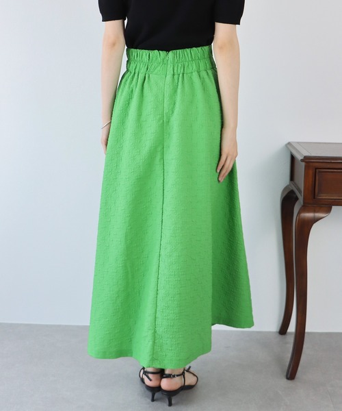 BLUEEAST（ブルーイースト）の「フクレジャガードボリュームフレアスカート（スカート・レディース・ブラック/アイボリー/グリーン・MEDIUM）」の10枚目の写真