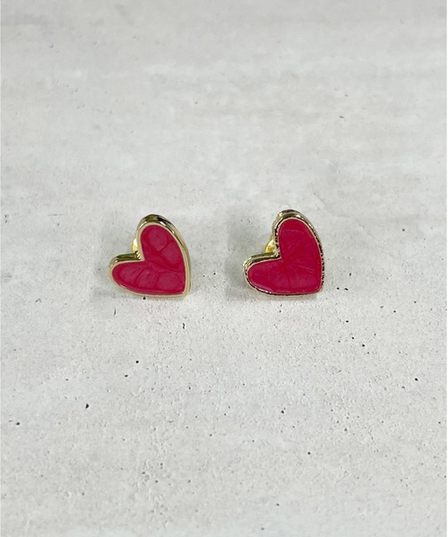 HIKA（ヒカ）の「【HIKA】ハート天然石風ピアス（ピアス（両耳用）・レディース・ブラック/ブルー/グリーン/レッド/ピンク/ホワイト/イエロー・FREE）」の7枚目の写真