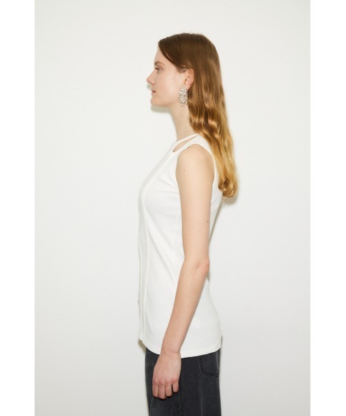 セール】THROW ASYMMETRY HOLE DESIGN TANK アシンメトリー