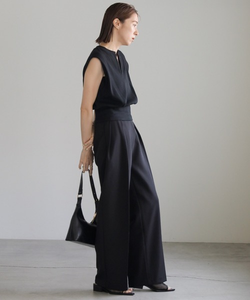 select MOCA（セレクトモカ）の「ワッフルフレンチスリーブトップス（Tシャツ/カットソー・レディース・オレンジ/アイボリー/ブラック/ネイビー/グリーン/ブラウン/グレイッシュブルー・FREE）」の22枚目の写真