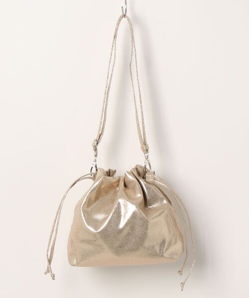 VitaFelice（ヴィータフェリーチェ）の「メタリック2wayショルダーバッグ ミニバッグ 巾着バッグ（ショルダーバッグ・レディース・シルバー/ガンメタ/シャンパン・FREE）」の3枚目の写真