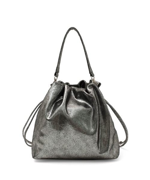 VitaFelice（ヴィータフェリーチェ）の「メタリック2wayショルダーバッグ ミニバッグ 巾着バッグ（ショルダーバッグ・レディース・シルバー/ガンメタ/シャンパン・FREE）」の14枚目の写真