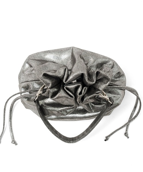 VitaFelice（ヴィータフェリーチェ）の「メタリック2wayショルダーバッグ ミニバッグ 巾着バッグ（ショルダーバッグ・レディース・シルバー/ガンメタ/シャンパン・FREE）」の20枚目の写真