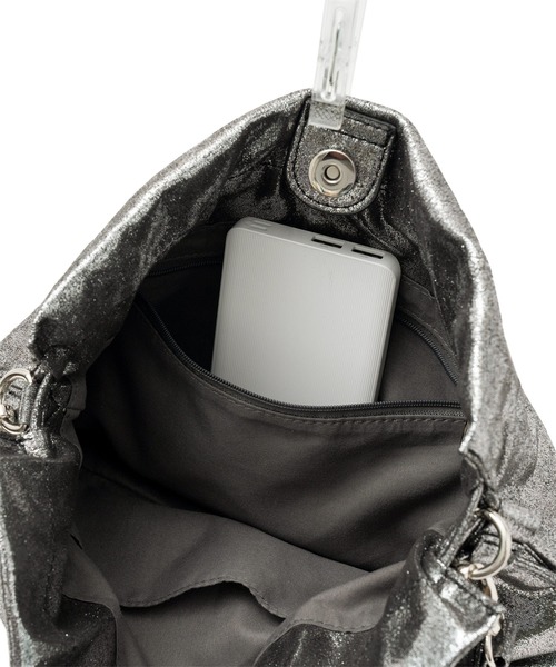 VitaFelice（ヴィータフェリーチェ）の「メタリック2wayショルダーバッグ ミニバッグ 巾着バッグ（ショルダーバッグ・レディース・シルバー/ガンメタ/シャンパン・FREE）」の22枚目の写真