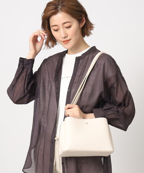 grove（グローブ）の「◆人間工学あおりチェーンショルダー（ショルダーバッグ・レディース・ライトグレー/グレー/ダークオレンジ/アイボリー・00）」の6枚目の写真