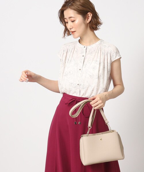 grove（グローブ）の「◆人間工学あおりチェーンショルダー（ショルダーバッグ・レディース・ライトグレー/グレー/ダークオレンジ/アイボリー・00）」の9枚目の写真