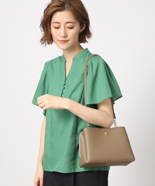 grove（グローブ）の「◆人間工学あおりチェーンショルダー（ショルダーバッグ・レディース・ライトグレー/グレー/ダークオレンジ/アイボリー・00）」の12枚目の写真