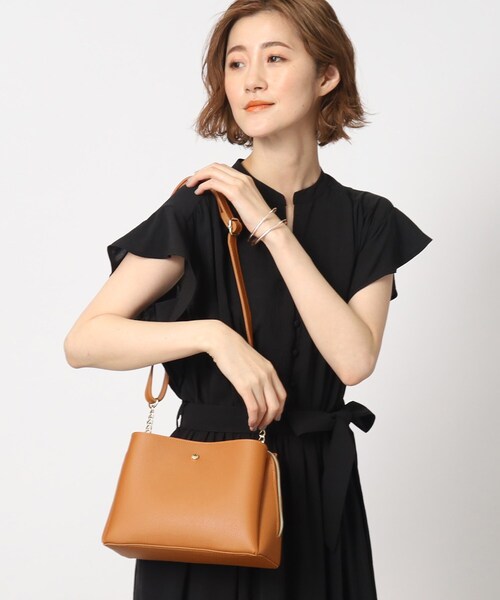 grove（グローブ）の「◆人間工学あおりチェーンショルダー（ショルダーバッグ・レディース・ライトグレー/グレー/ダークオレンジ/アイボリー・00）」の15枚目の写真