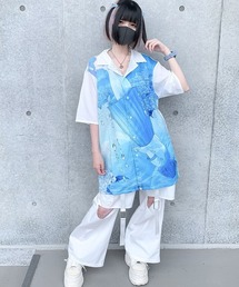 ililil イルイルイル 開襟シャツ 青 最終値下げililil【イルイルイル】Summer has come 開襟シャツ