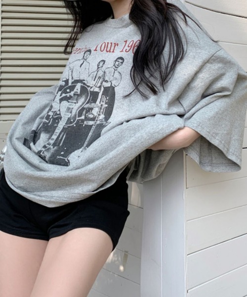 Achic（アシック）の「オーバーサイズロゴTシャツ（Tシャツ/カットソー・レディース・グレー/ワイン/ホワイト/ダークグレー/ブラック・M）」の14枚目の写真