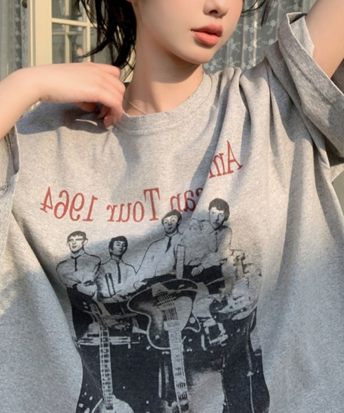 Achic（アシック）の「オーバーサイズロゴTシャツ（Tシャツ/カットソー・レディース・グレー/ワイン/ホワイト/ダークグレー/ブラック・M）」の20枚目の写真