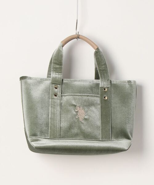 U.S. POLO ASSN.(ユーエスポロアッスン)の「【U.S. POLO ASSN.】 ユーエスポロアッスン ベロア トートバッグ USPA-2628(トートバッグ・レディース・ピンク/ベージュ/グリーン/ブラック・FREE)」の12枚目の写真