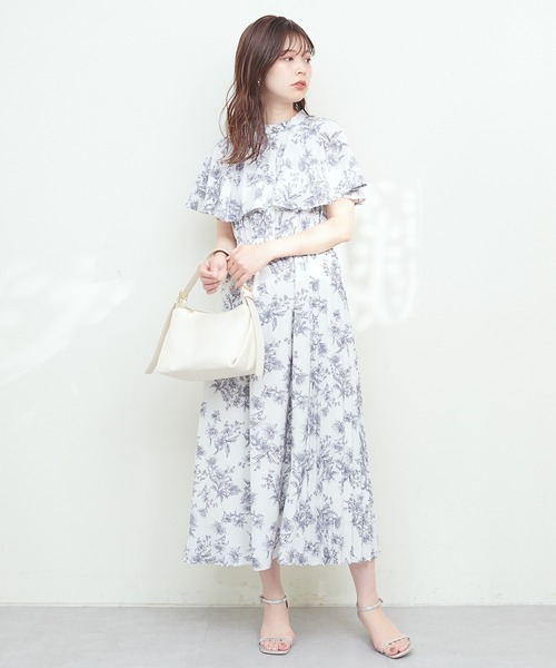 natural couture(ナチュラルクチュール)の「サイドプリーツケープ風ワンピース(ワンピース・レディース・グリーン/ネイビー/グレイッシュベージュ/ミント/ピンクベージュ/その他1・FREE)」の7枚目の写真