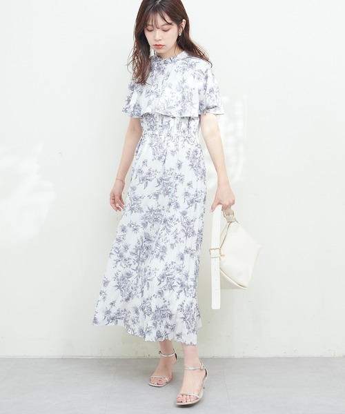 natural couture(ナチュラルクチュール)の「サイドプリーツケープ風ワンピース(ワンピース・レディース・グリーン/ネイビー/グレイッシュベージュ/ミント/ピンクベージュ/その他1・FREE)」の9枚目の写真