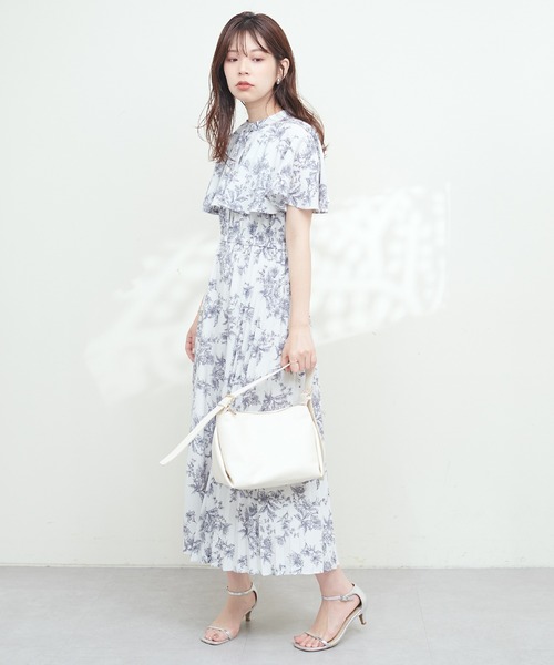 natural couture(ナチュラルクチュール)の「サイドプリーツケープ風ワンピース(ワンピース・レディース・グリーン/ネイビー/グレイッシュベージュ/ミント/ピンクベージュ/その他1・FREE)」の10枚目の写真