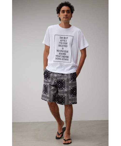AZUL by moussy(アズールバイマウジー)の「BOX LOGO MESSAGE Tシャツ/ボックスロゴメッセージT(Tシャツ/カットソー・メンズ・ライトベージュ/ブラック/ホワイト・LARGE/SMALL/MEDIUM)」の8枚目の写真