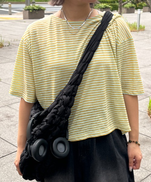 kutir（クティール）の「シアーボーダーTシャツ（Tシャツ/カットソー・レディース・ブルー/グリーン/イエロー・FREE）」の3枚目の写真