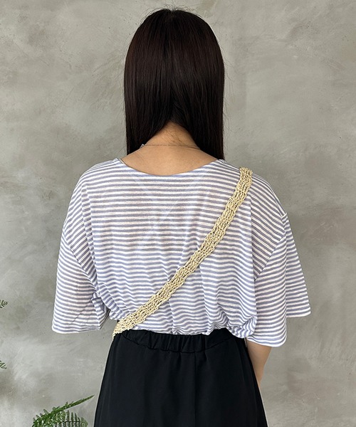 kutir（クティール）の「シアーボーダーTシャツ（Tシャツ/カットソー・レディース・ブルー/グリーン/イエロー・FREE）」の11枚目の写真