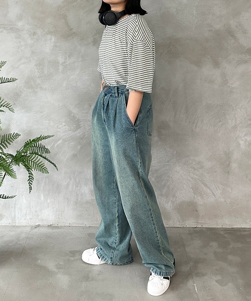 kutir（クティール）の「シアーボーダーTシャツ（Tシャツ/カットソー・レディース・ブルー/グリーン/イエロー・FREE）」の7枚目の写真