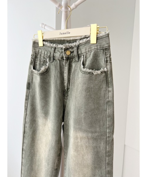 JUMELLE(ジュメロ)の「vintage damege denim(デニムパンツ・レディース・グリーン・SMALL/MEDIUM)」の3枚目の写真