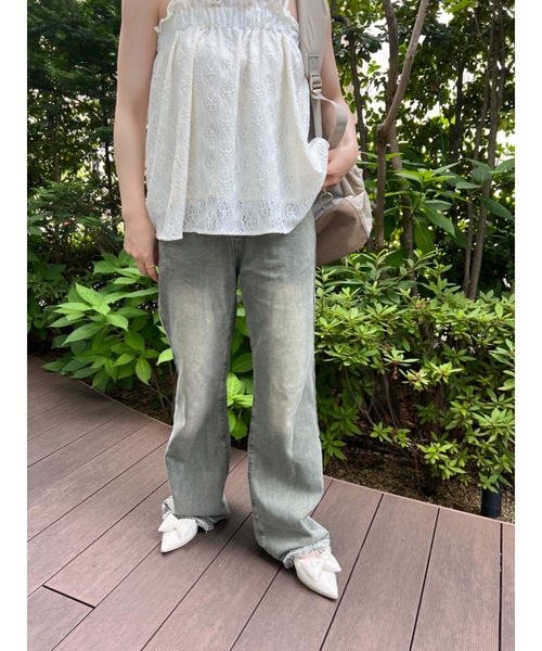 JUMELLE(ジュメロ)の「vintage damege denim(デニムパンツ・レディース・グリーン・SMALL/MEDIUM)」の9枚目の写真
