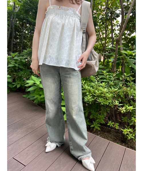 JUMELLE(ジュメロ)の「vintage damege denim(デニムパンツ・レディース・グリーン・SMALL/MEDIUM)」の10枚目の写真