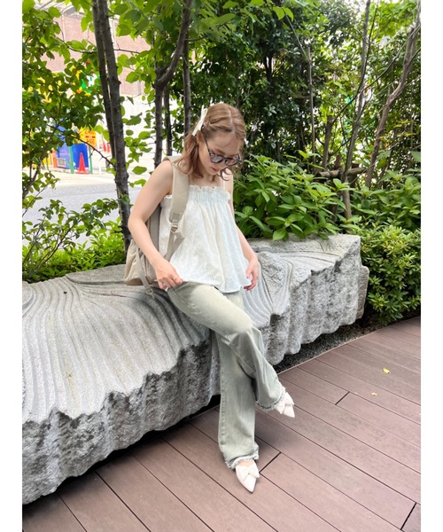 JUMELLE(ジュメロ)の「vintage damege denim(デニムパンツ・レディース・グリーン・SMALL/MEDIUM)」の11枚目の写真