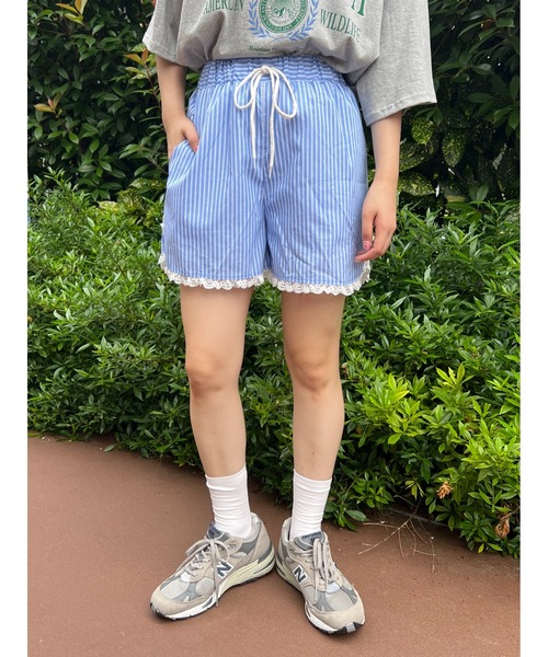 WC(ダブル シー)の「フリルレースストライプショーツ(その他パンツ・レディース・ブラック/ブルー・FREE)」の19枚目の写真