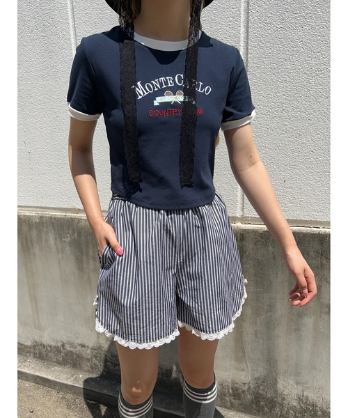 WC(ダブル シー)の「フリルレースストライプショーツ(その他パンツ・レディース・ブラック/ブルー・FREE)」の16枚目の写真