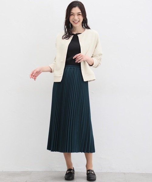 Honeys（ハニーズ）の「ドット釦クルーネックカーディガン（カーディガン/ボレロ・レディース・アイボリー/ブルー系その他/オレンジ/ブラック/ブラウン・L/LL/M/3L）」の6枚目の写真