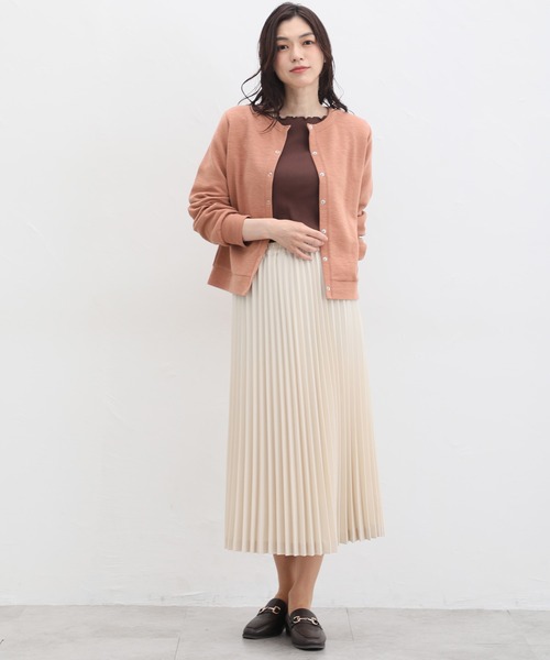 Honeys（ハニーズ）の「ドット釦クルーネックカーディガン（カーディガン/ボレロ・レディース・アイボリー/ブルー系その他/オレンジ/ブラック/ブラウン・L/LL/M/3L）」の13枚目の写真