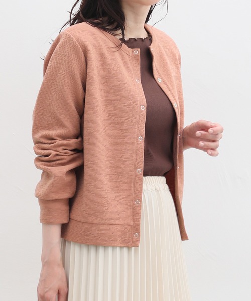 Honeys（ハニーズ）の「ドット釦クルーネックカーディガン（カーディガン/ボレロ・レディース・アイボリー/ブルー系その他/オレンジ/ブラック/ブラウン・L/LL/M/3L）」の14枚目の写真