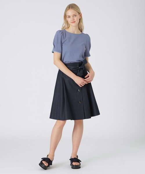 ブルーレーベルクレストブリッジ　シャンブレーストレッチツイルトレンチスカートS BLUE LABEL CRESTBRIDGE（ブルーレーベルクレストブリッジ）の