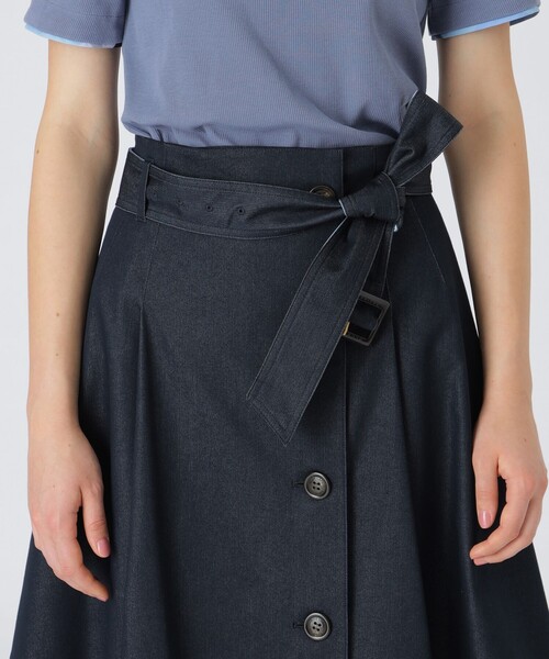 ブルーレーベルクレストブリッジ　シャンブレーストレッチツイルトレンチスカートS BLUE LABEL CRESTBRIDGE（ブルーレーベルクレストブリッジ）の