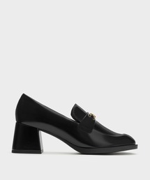 charles & keith メタリックアクセント　ローファー　パンプス CHARLES & KEITH メタリックアクセント ローファーパンプス