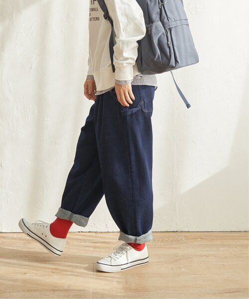 LBC（エルビーシー）の「【選べるセットアップ】デニムシェフパンツ（デニムパンツ・レディース・ダークネイビー/ネイビー/ブルー/ブラック/ドット・M/L）」の4枚目の写真