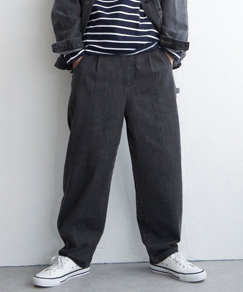 LBC（エルビーシー）の「【選べるセットアップ】デニムシェフパンツ（デニムパンツ・レディース・ダークネイビー/ネイビー/ブルー/ブラック/ドット・M/L）」の2枚目の写真