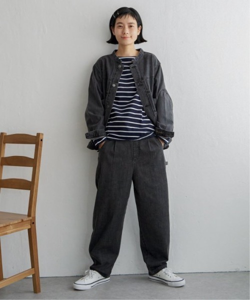 LBC（エルビーシー）の「【選べるセットアップ】デニムシェフパンツ（デニムパンツ・レディース・ダークネイビー/ネイビー/ブルー/ブラック/ドット・M/L）」の14枚目の写真