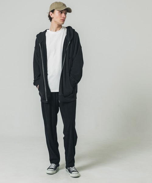 coca(coca)(コカ)の「メンズ裏パイルZIPパーカー(パーカー・メンズ・アイボリー/ブラック/ネイビー・M/L)」の8枚目の写真