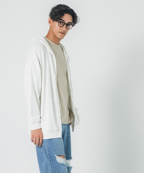 coca(coca)(コカ)の「メンズ裏パイルZIPパーカー(パーカー・メンズ・アイボリー/ブラック/ネイビー・M/L)」の5枚目の写真