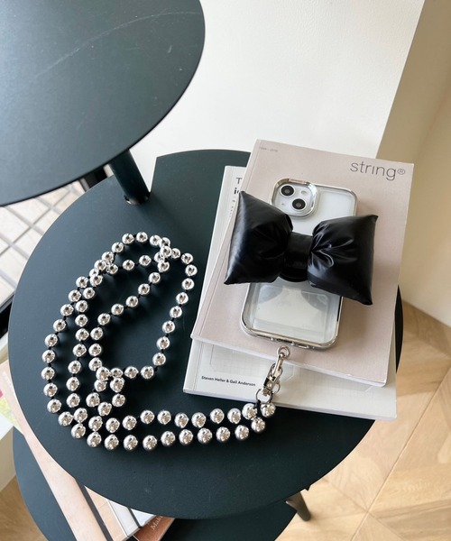 Me%（ミィパーセント）の「ボールコードモバイルストラップ  972615（スマホグッズ・レディース・シルバー/ホワイト・FREE）」の6枚目の写真