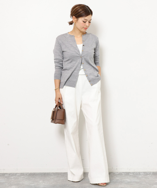 （ドゥーズィエムクラス）　FF30 クルーネック カーディガングレー MUSE de Deuxieme classe（ミューズデドゥーズィエムクラス）の