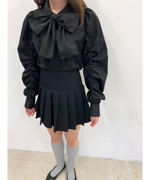 PHILLY(フィリー)の「【PHILLY】くしゅくしゅリボンSETブラウス(シャツ/ブラウス・レディース・ブルー/ホワイト/ブラック・FREE)」の16枚目の写真