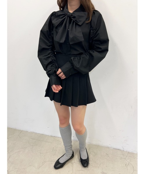 PHILLY(フィリー)の「【PHILLY】くしゅくしゅリボンSETブラウス(シャツ/ブラウス・レディース・ブルー/ホワイト/ブラック・FREE)」の17枚目の写真