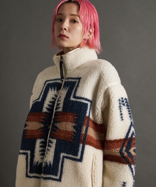 PENDLETON（ペンドルトン）の「PENDLETON-Boa Stand Blouson（その他アウター・メンズ・ネイビー/アイボリー/ブラック・M/L）」の2枚目の写真