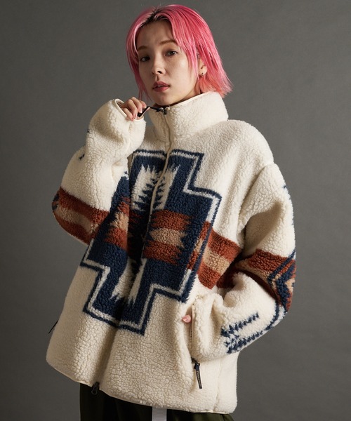 PENDLETON（ペンドルトン）の「PENDLETON-Boa Stand Blouson（その他アウター・メンズ・ネイビー/アイボリー/ブラック・M/L）」の7枚目の写真