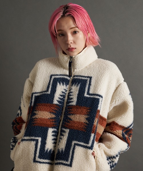 PENDLETON（ペンドルトン）の「PENDLETON-Boa Stand Blouson（その他アウター・メンズ・ネイビー/アイボリー/ブラック・M/L）」の4枚目の写真