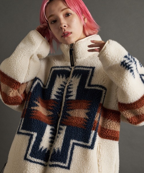 PENDLETON（ペンドルトン）の「PENDLETON-Boa Stand Blouson（その他アウター・メンズ・ネイビー/アイボリー/ブラック・M/L）」の5枚目の写真