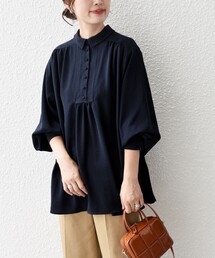 SHIPS | * 〈手洗い可能〉ストレッチ ジョーゼット バック プリーツ ブラウス ◆(シャツ/ブラウス)