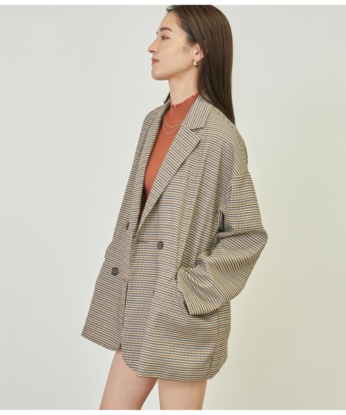 ANAP（アナップ）の「チェック柄テーラードジャケット【セットアップ